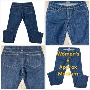 Womens Old Navy Diva 8 Medium Jeans Low Rise Denim Navy Blue Straight Stretch